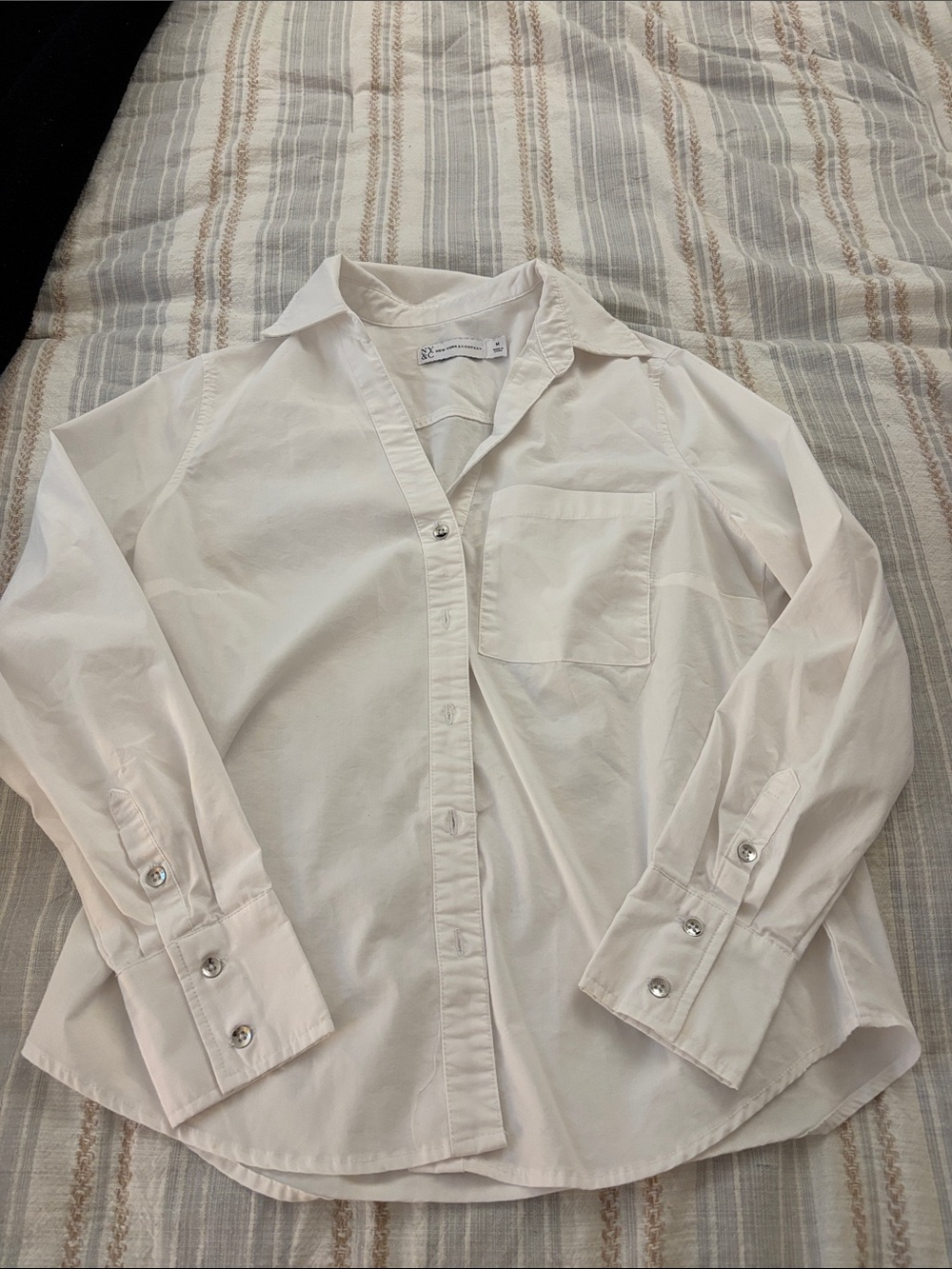 New York & Company White Men's Button-Down Dress Shirt